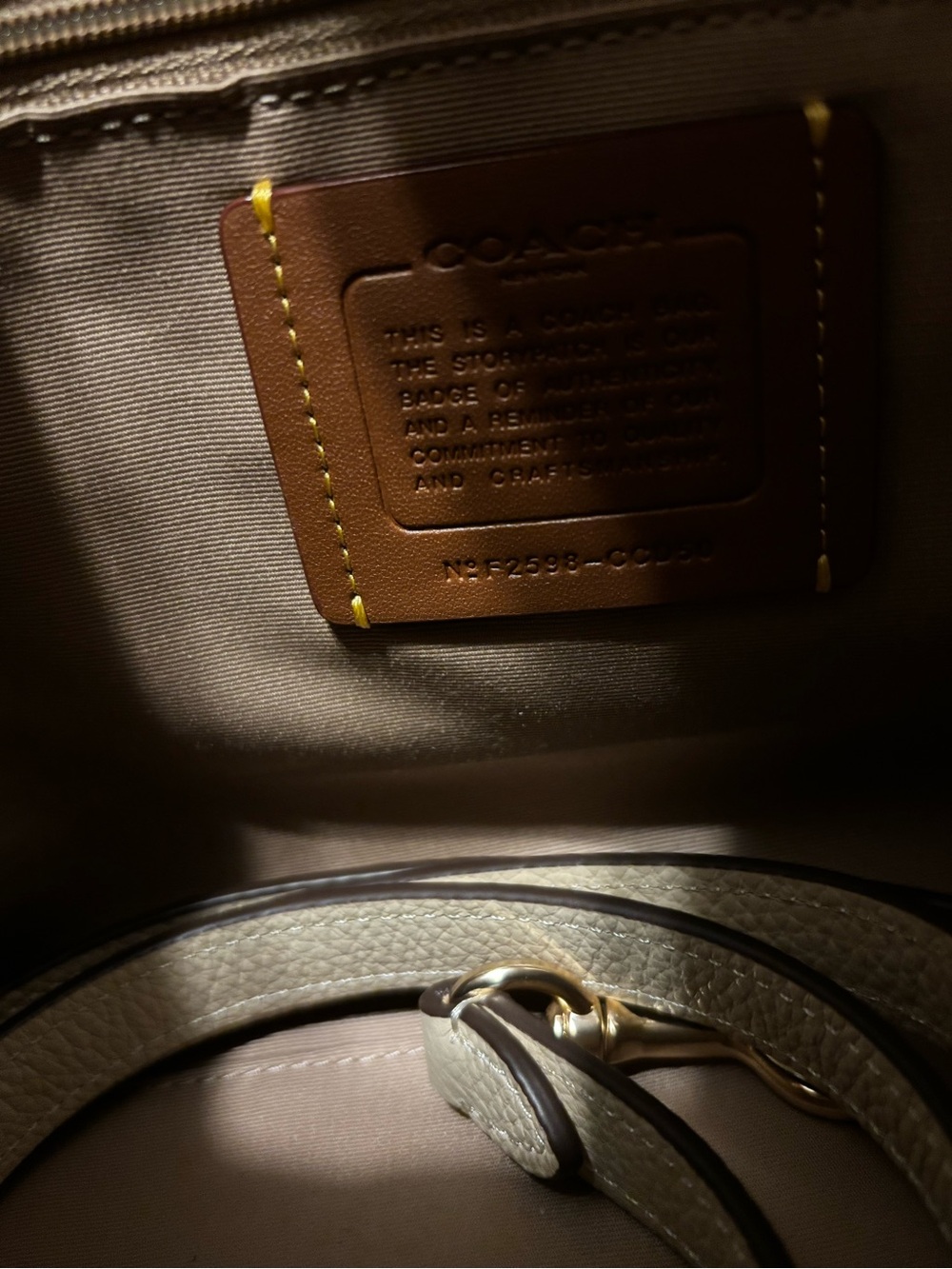 NWT Coach Rowan Leather Satchel and Card Case Wallet Set - Oat - Picture 8 of 15